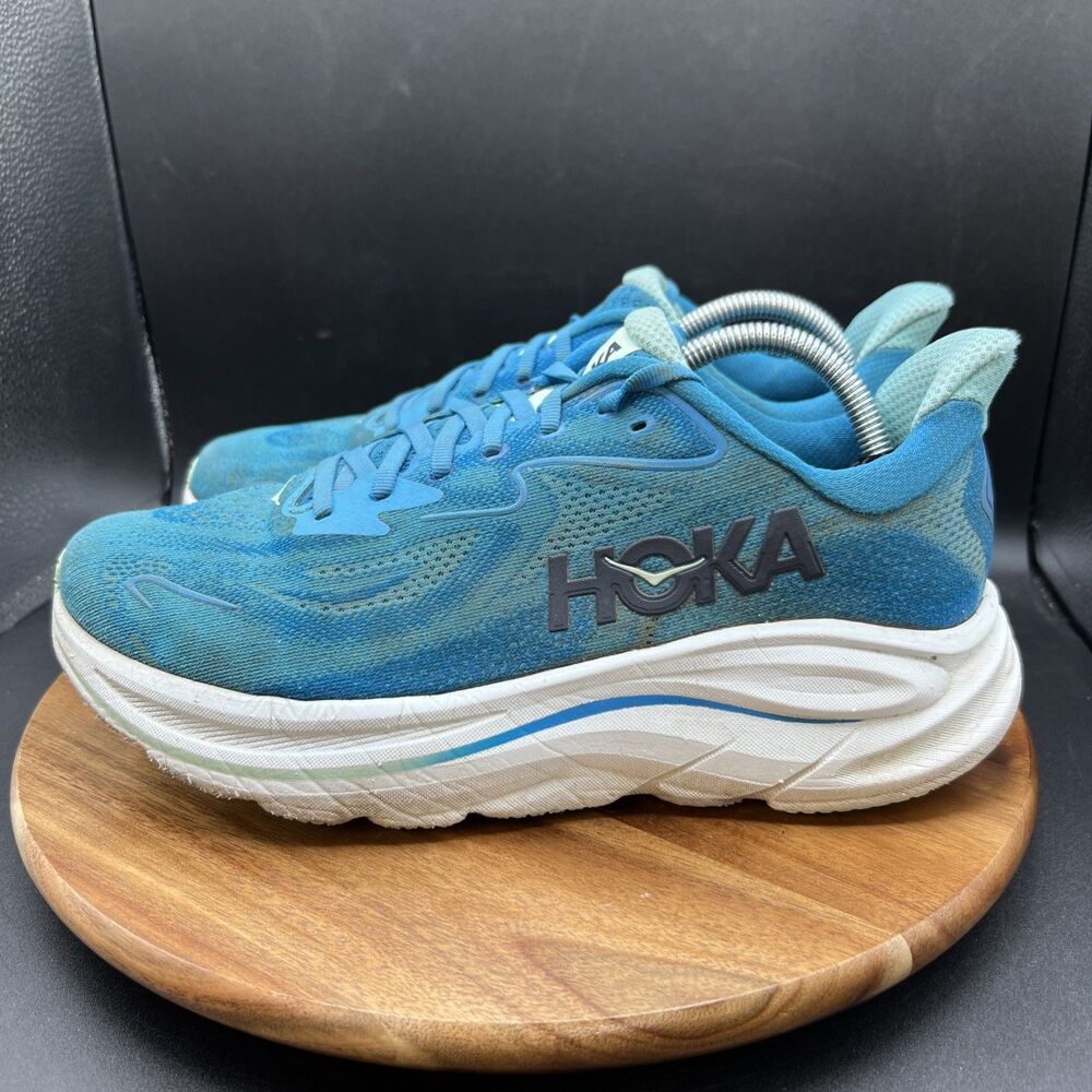 Hoka One One Mens Size 9.5 D Clifton 10 1162030 HSK Blue Running Shoes Sneakers